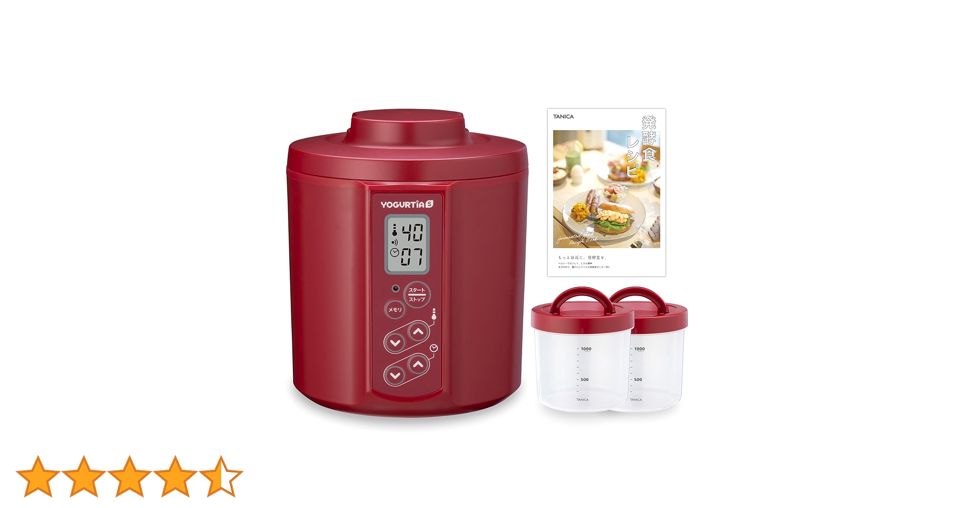 タニカ　ヨーグルティアS YS-02赤 1000ml Amazon | TANICA ガラス内容器(YS-02)専用 ※ヨーグルティアS(YS